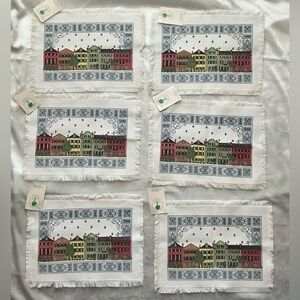 NEW Set of 6 Historic Charleston Foundation Rainbow Row District USA Placemats